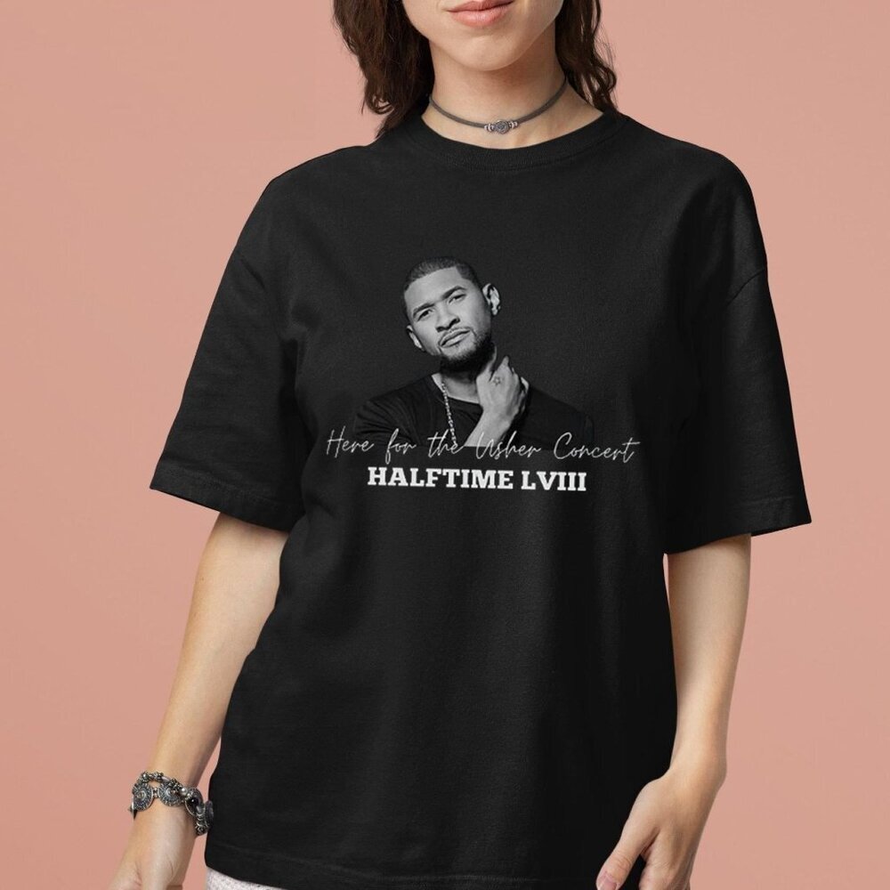 Usher Super Bowl Here For The Usher Concert Graphic T-Shirt Music Fan Merch 91